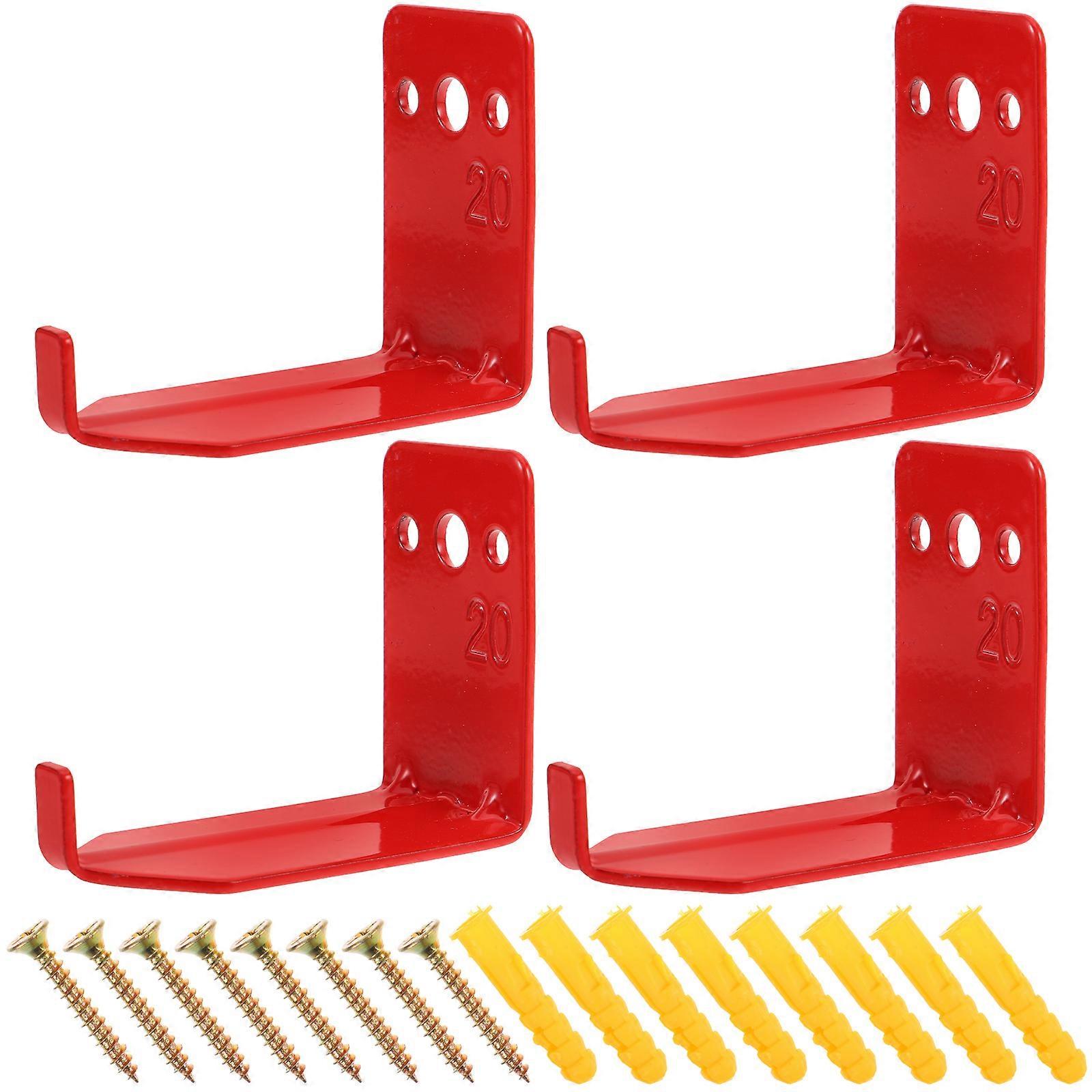 Metal Fire Extinguisher Holder Wall Mount for Hanging 4Pcs Hooks