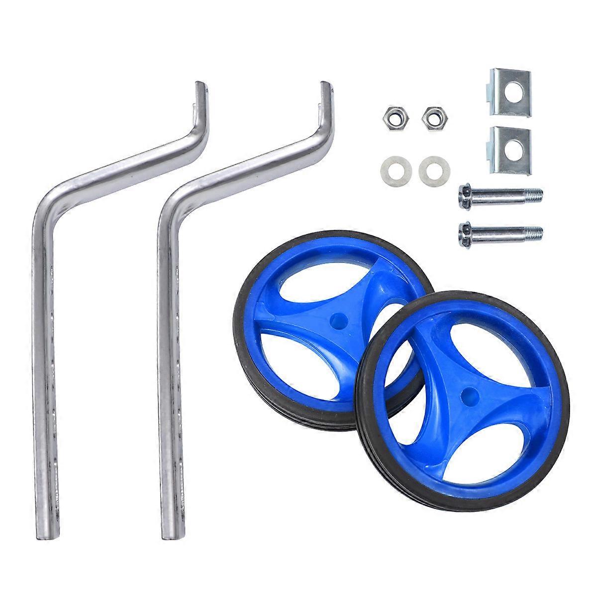 Suporte de bicicleta ajustável e resistente para bicicletas infantis com luzes piscantes, azul, 30 cm (12 polegadas).