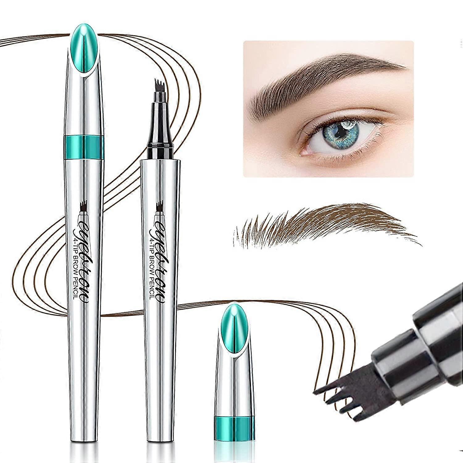Eyebrow Pencil with Precision 4Point Tip, Waterproof Microblading Eyebrow Pen Dark Brown