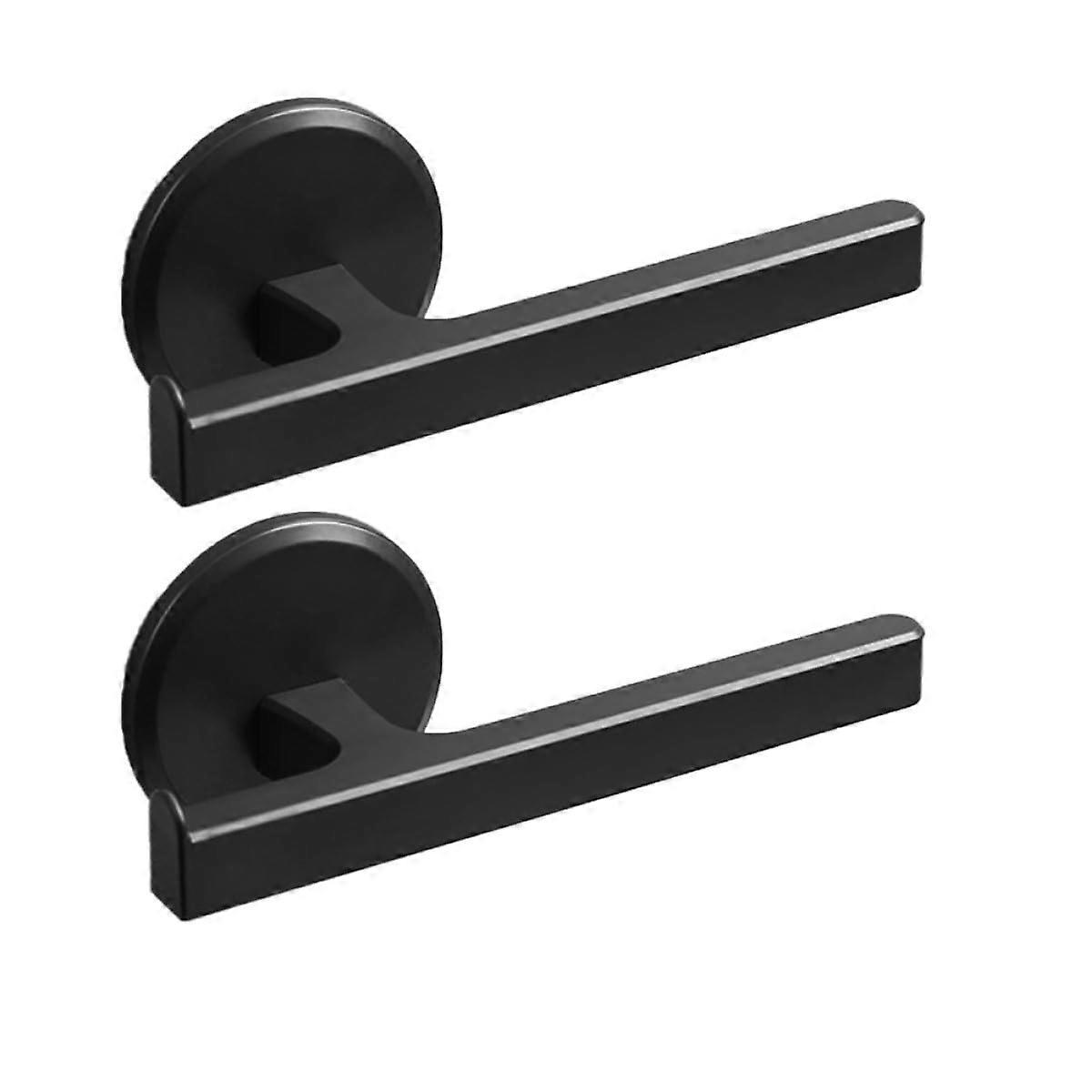2PCS Black Wall Mounted Towel Rack Space Saving Bathroom and Kitchen Towel Bar Holder