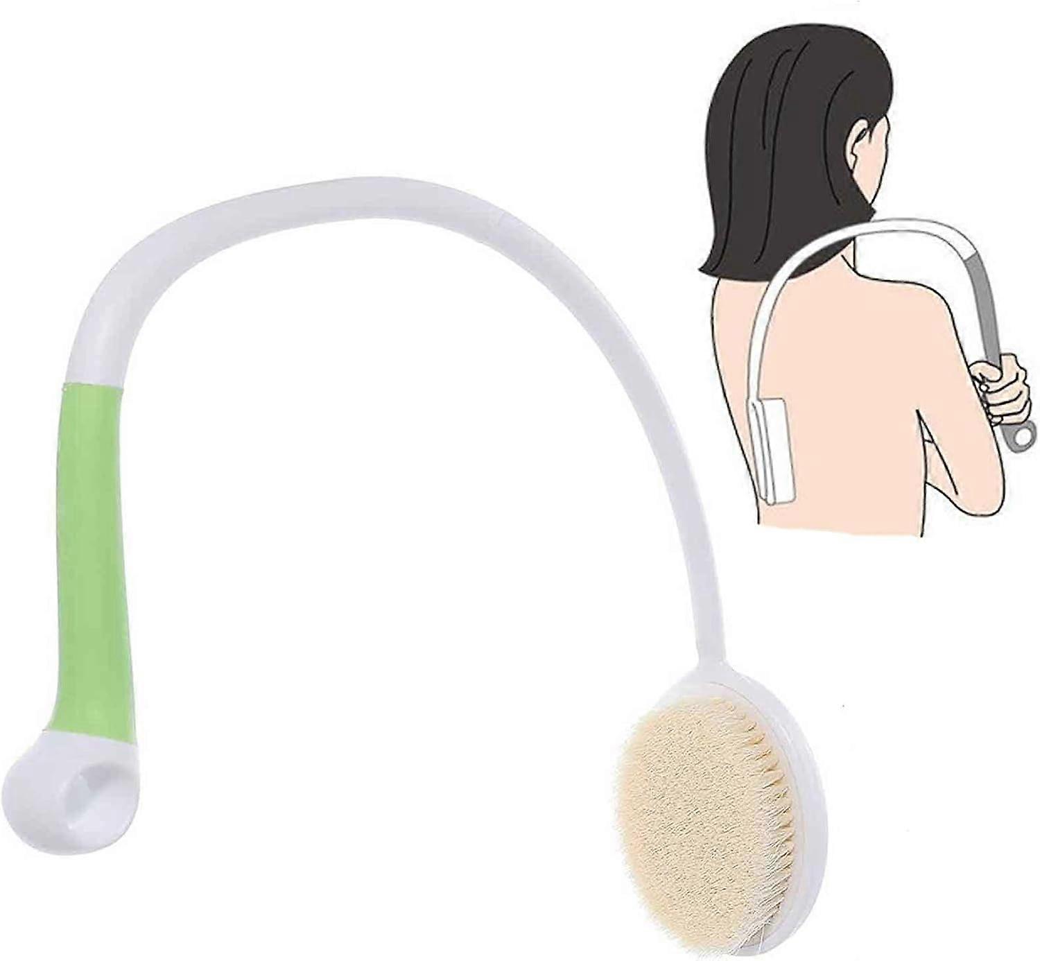 Long-handled back brush, soft bristles, improves skin health