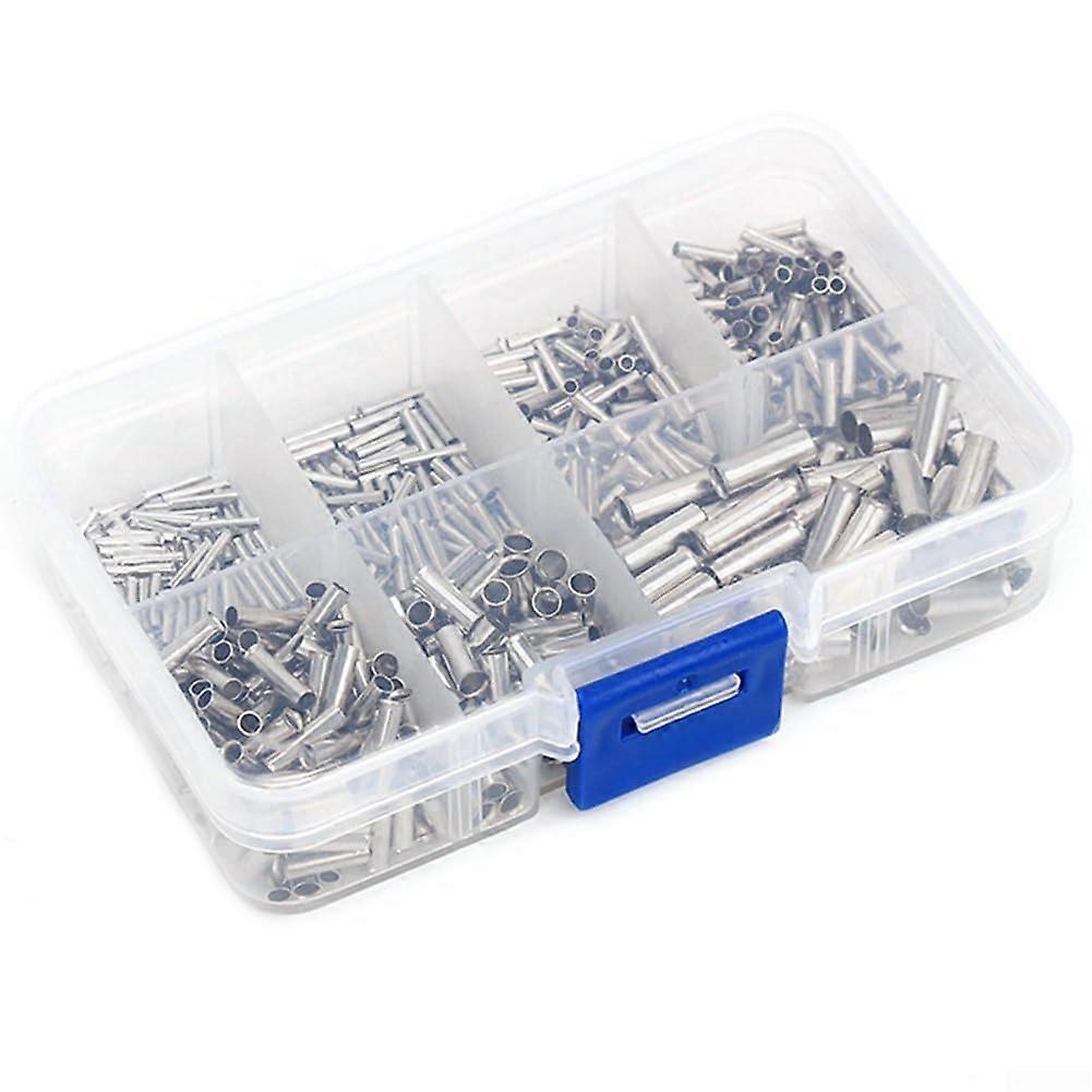 600pcs Copper Wire Connectors and Tube Terminals Assorted Sizes Rust Resistant for Electrical Wiring