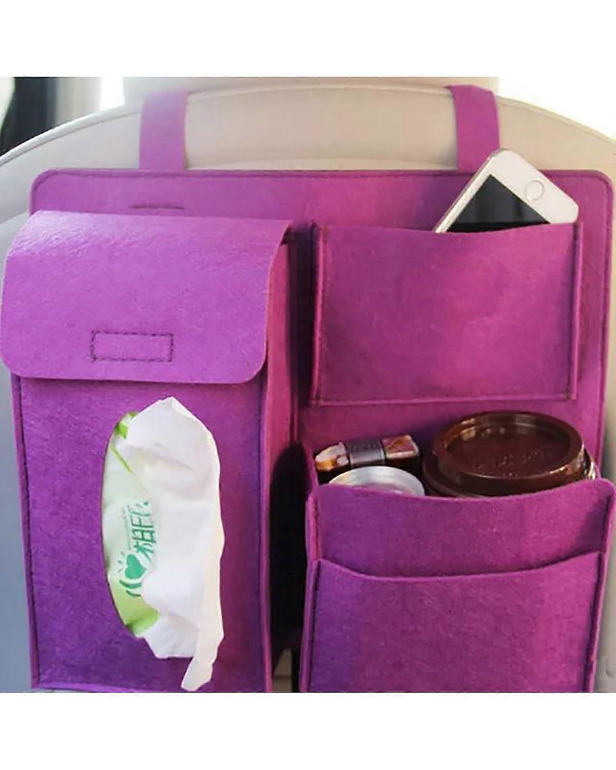 Car Back Seat Organizer with MultiPocket Storage and Full Coverage Protector – Purple
