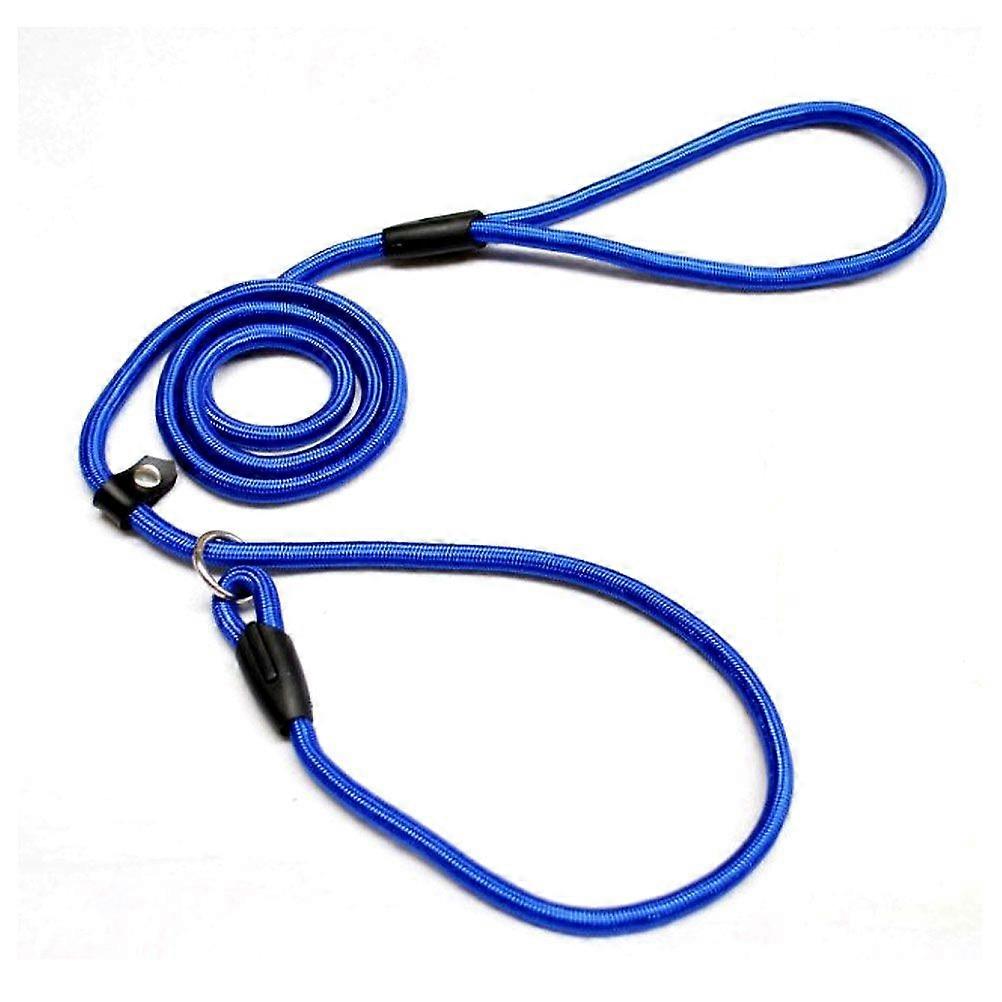 1.0*140cm Pet Dog Nylon Adjustable Loop Training Lead Collar Leash Traction Rope (Blue)