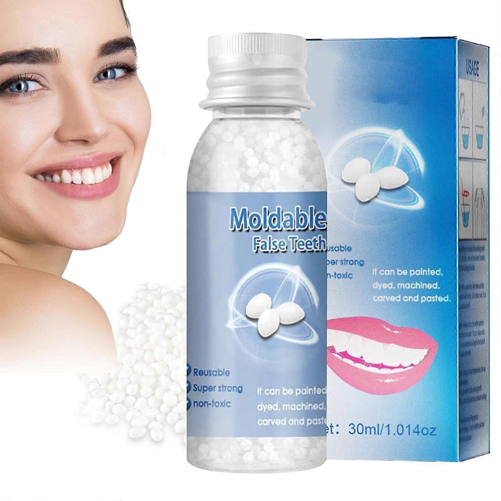 Temporary Tooth  Kit with Moldable Thermoplastic False Teeth Beads for Gap and Smile Restoration