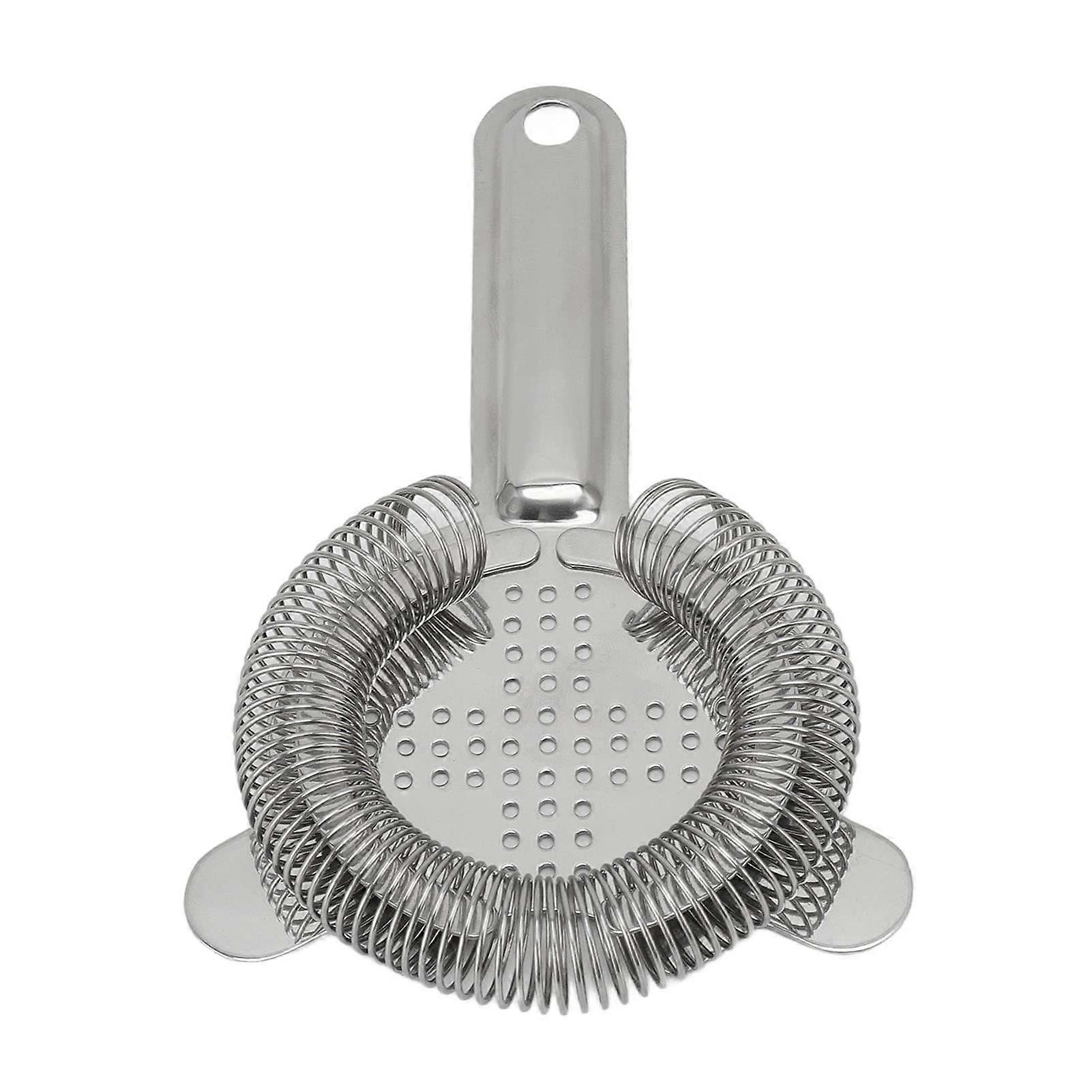 Stainless Steel Cocktail Strainer with Long Handle for Efficient Ice and Fruit Filtering, Silver