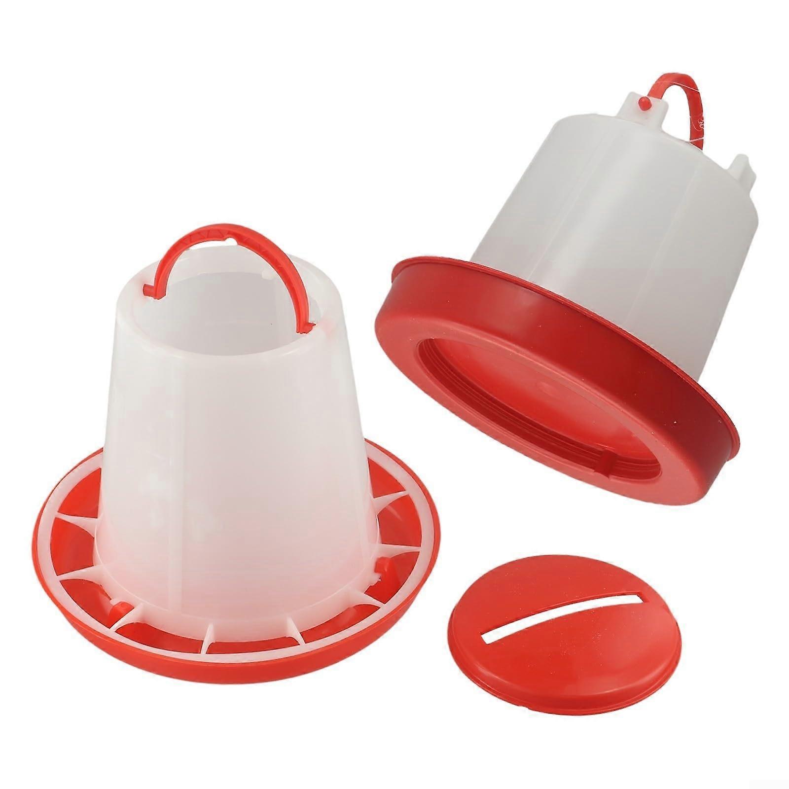 Hanging Chicken Feeder and Poultry Waterer Set for Outdoor Use, Easy Hang Design, Durable Plastic