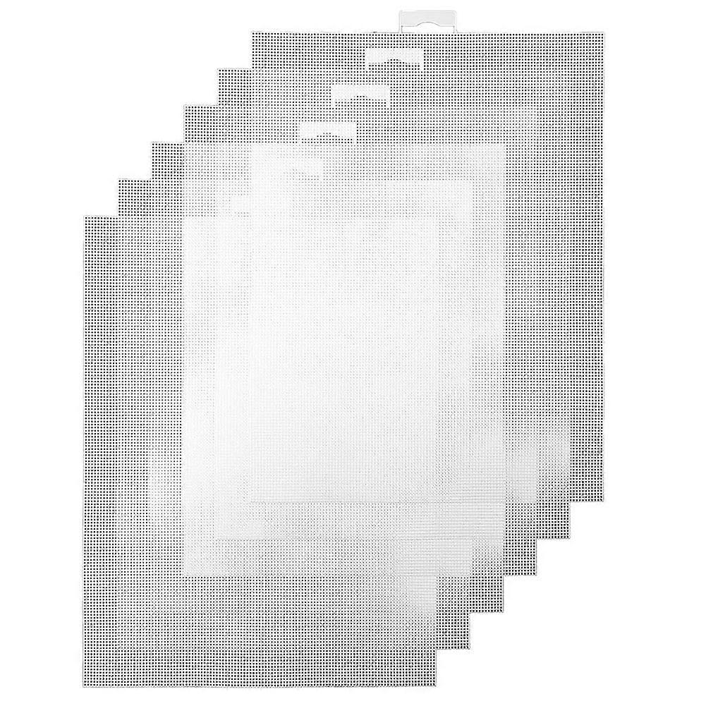 6 Pieces Plastic Canvas Sheets, Embroidery Eyelet Nets, Plastic Mesh Sheets for DIY Handmade Knitting Projects