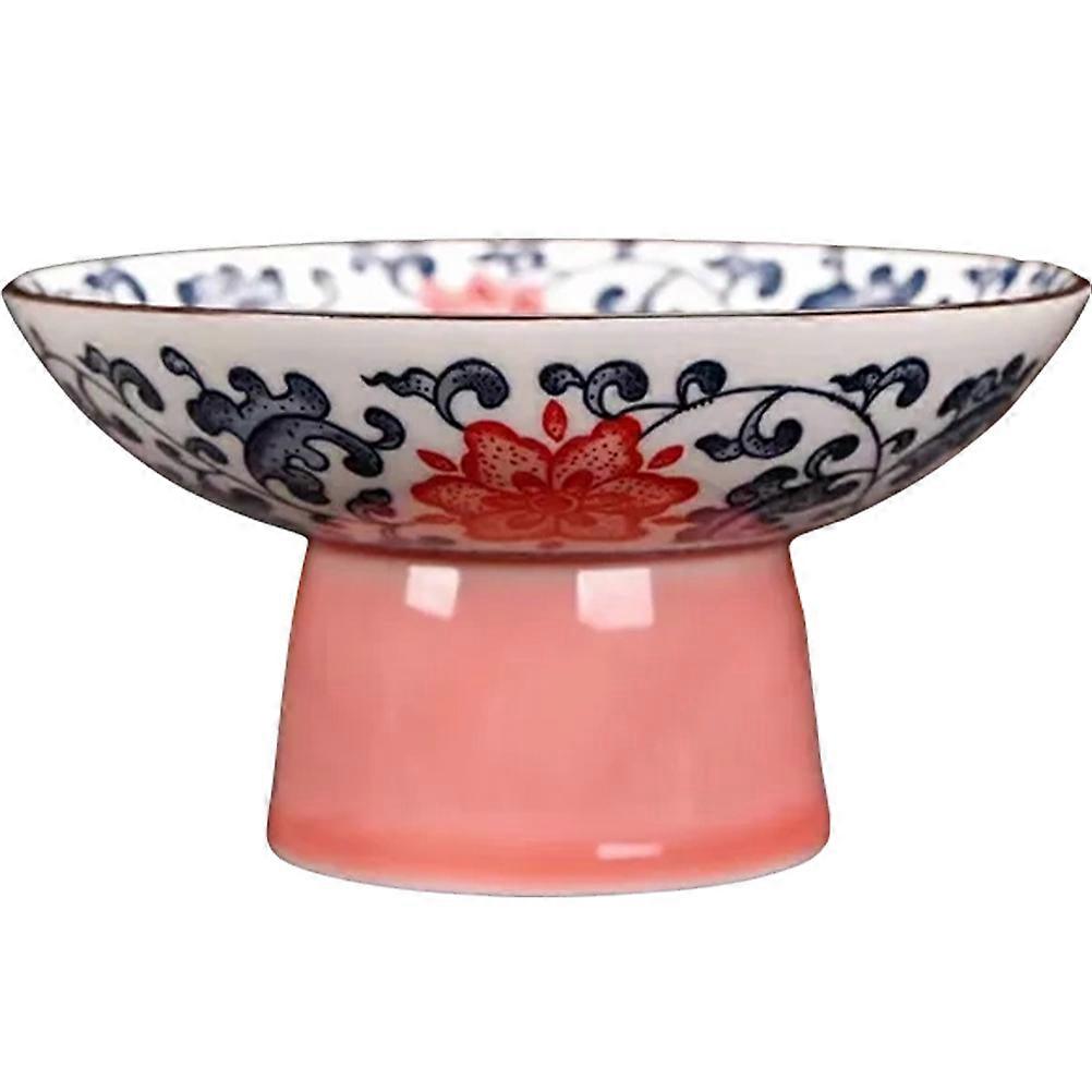 Blue and White Ceramic Fruit Tray for Serving High Base Snacks Tray