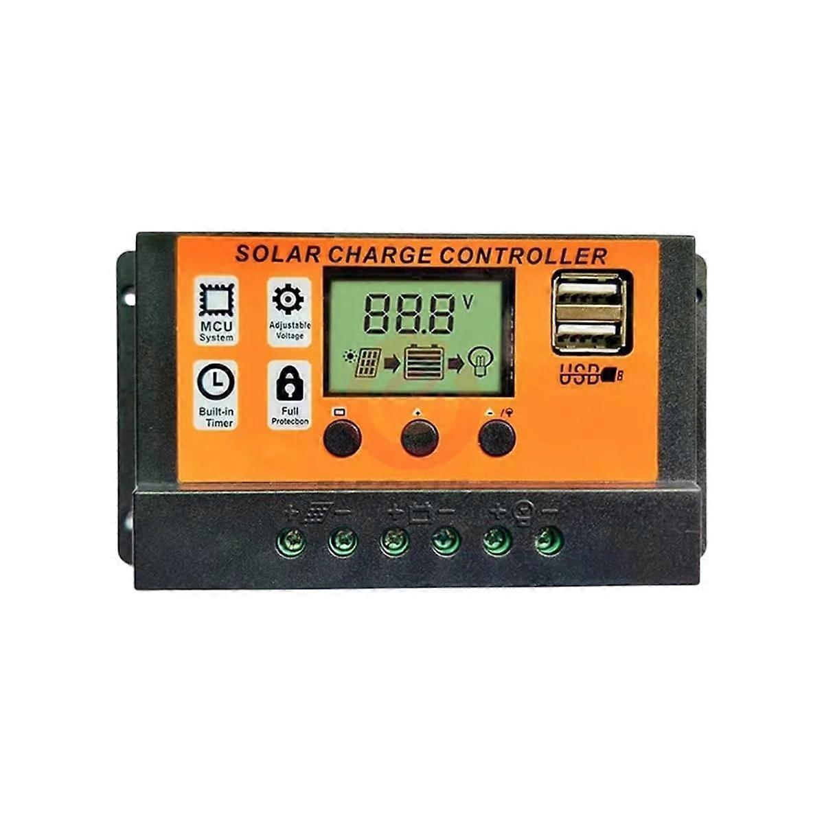 100A MPPT Solar Charge Controller 12V 24V LCD Display USB Port  Current Battery Regulator