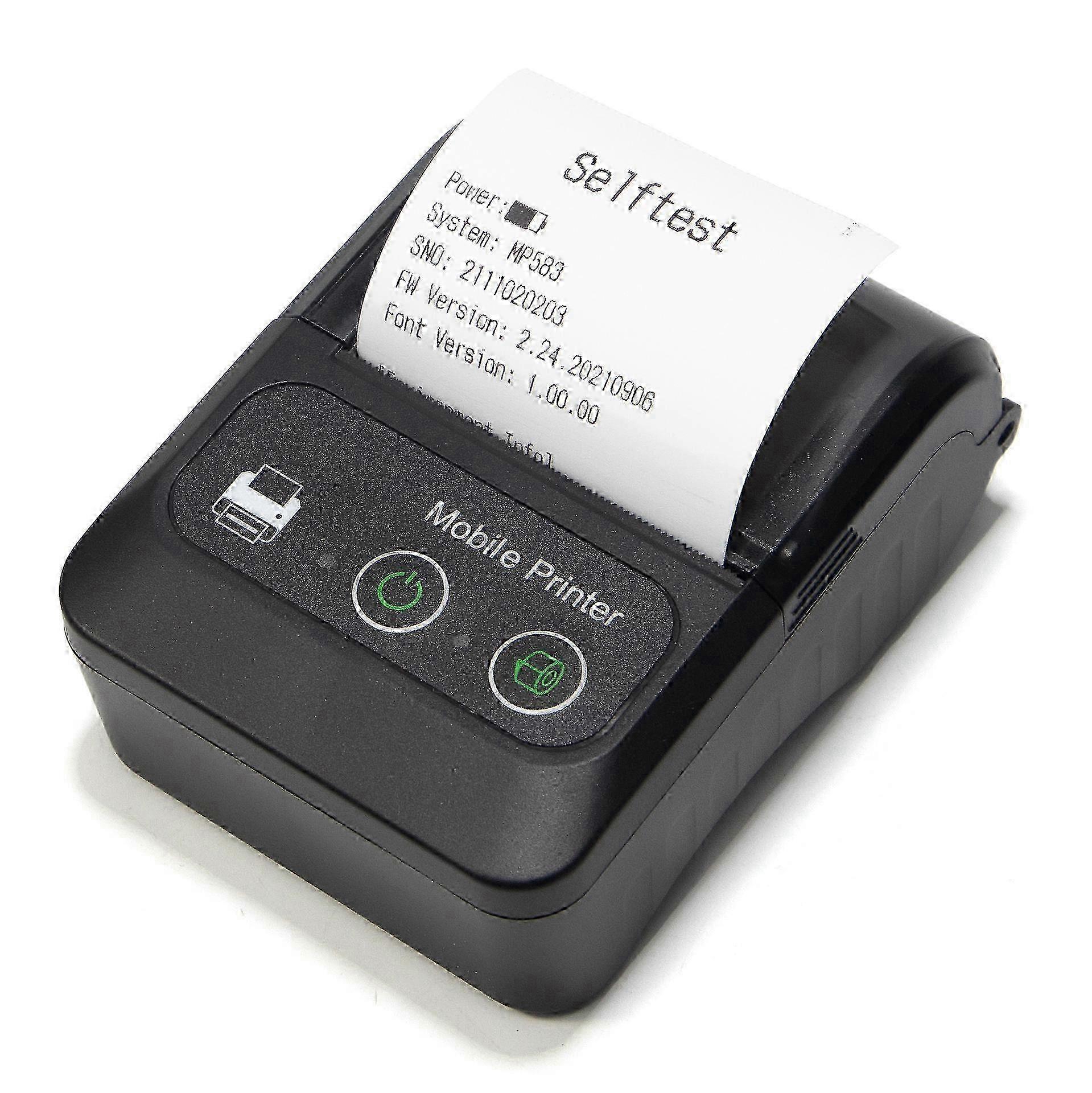 Bluetooth Receipt Printer, Compatible with POS Systems, Portable Wireless, 57mm Thermal Printer, Bluetooth 4.0