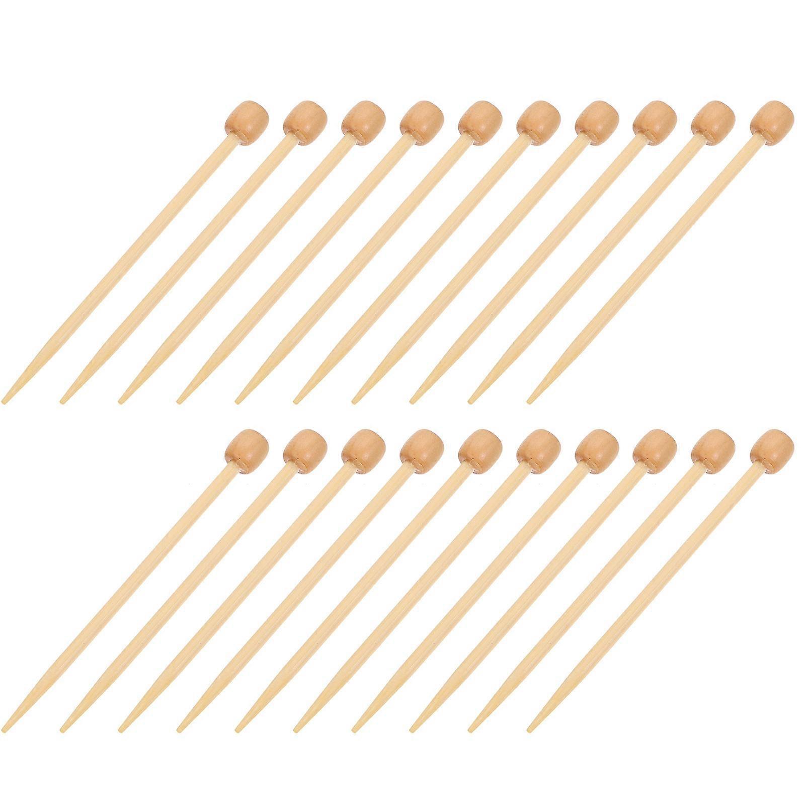 20PCS Einspitz Strickstock Brosche Strickmaterial Holz Strickstäbe