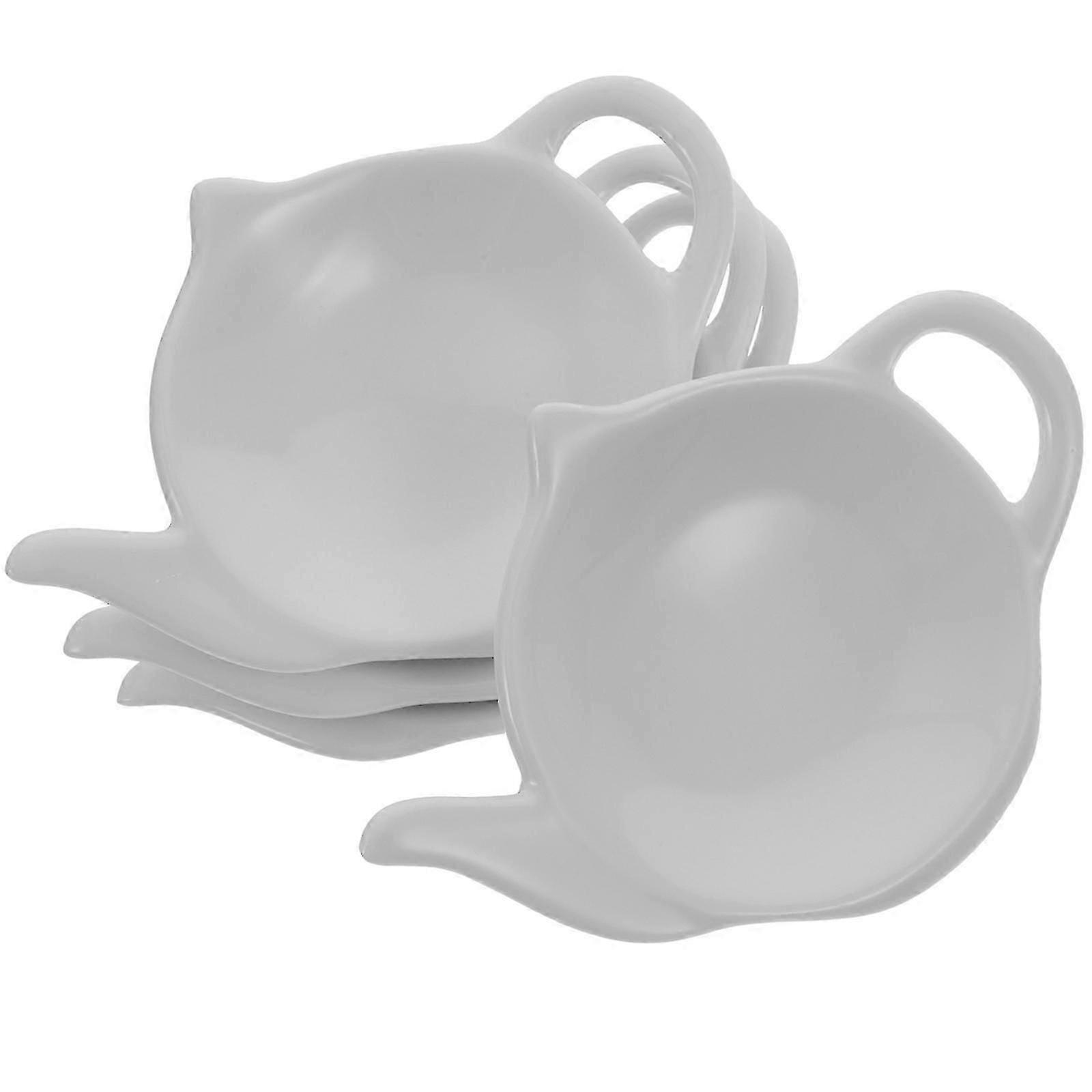 4Pcs Ceramic Teapot Tea Bag Holder Coasters Spoon Rests