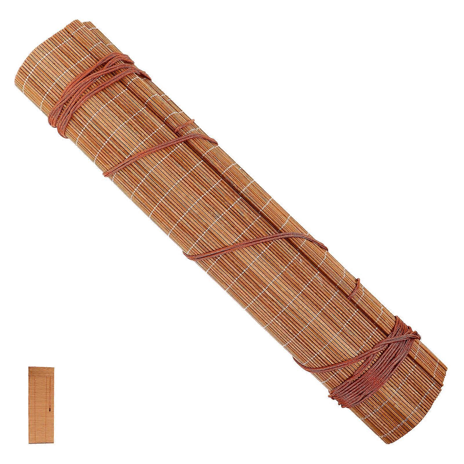Brown Bamboo Window Blind for Adjustable Light Control 2Pcs Roller Blind