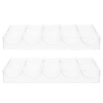 Poker Chip Tray Acrylic Clear Organizer for Storage 2Pcs Multi-Grid Holder