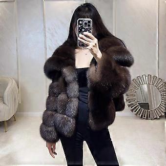 Vintage Style Black And Gold Purple Mink Coat Winter Fashion Classic Bell Sleeves Faux Fur Women's Large Lapel Coat