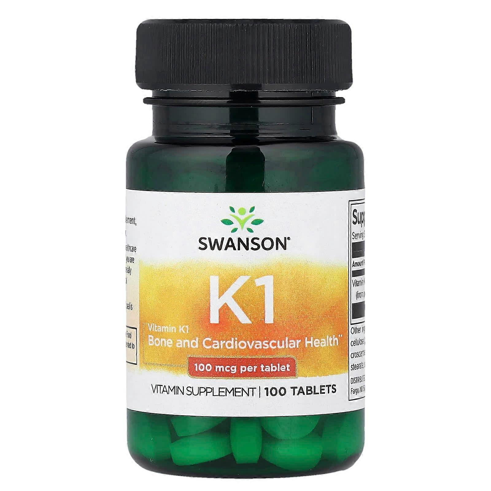 Swanson, Vitamin K1, 100 mcg, 100 Tablets
