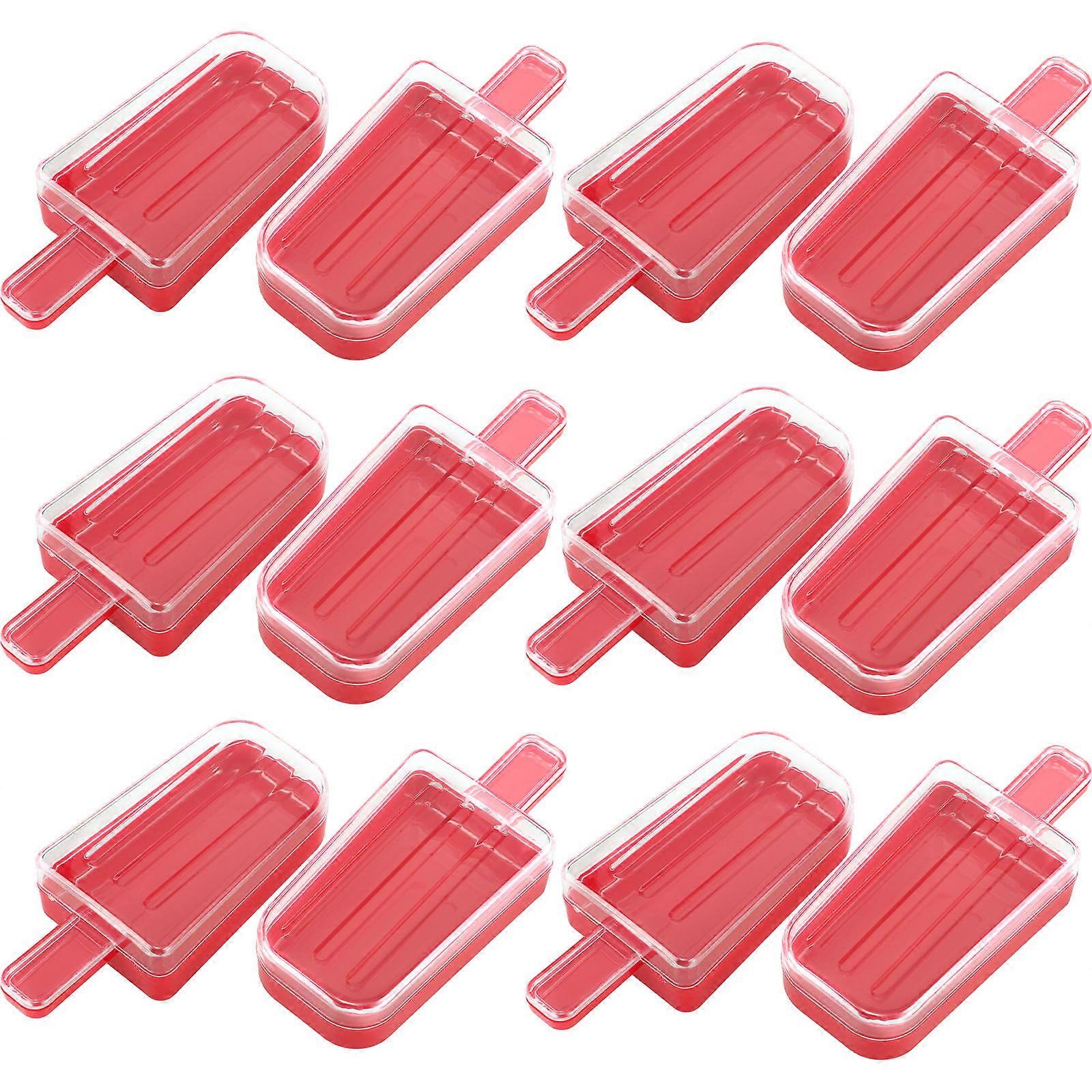 12Pcs Ice Cream Shape Candy Boxes for Storage Red Plastic Candy Containers for Wedding