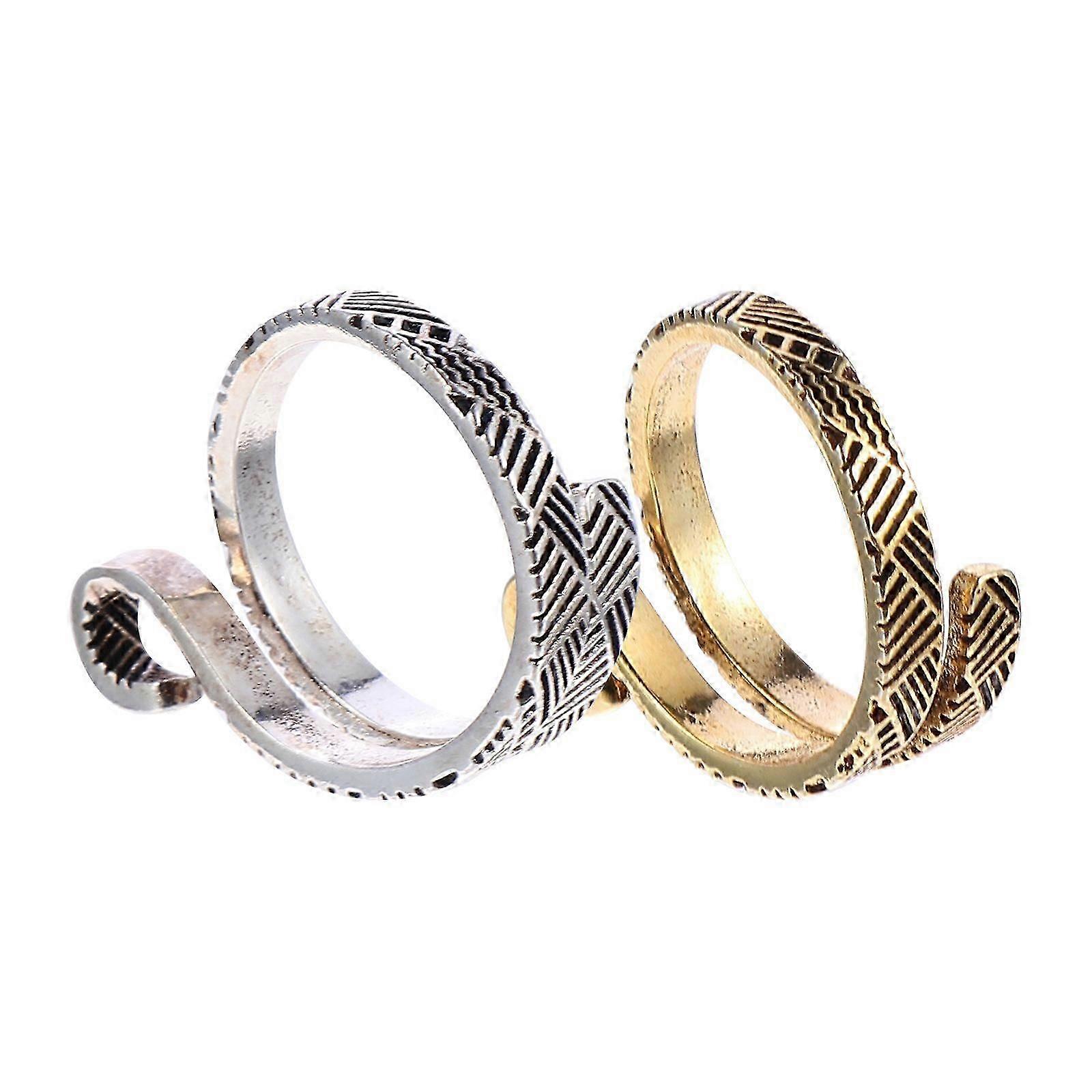 Metal Knitting Loop Finger Knitting Ring Tools for Sewing 2Pcs