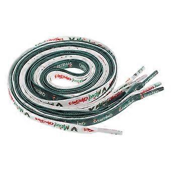 Weihnachtliche Schnürsenkel, flache Schnürsenkel für Turnschuhe, 2 Paar, verschiedene Farben