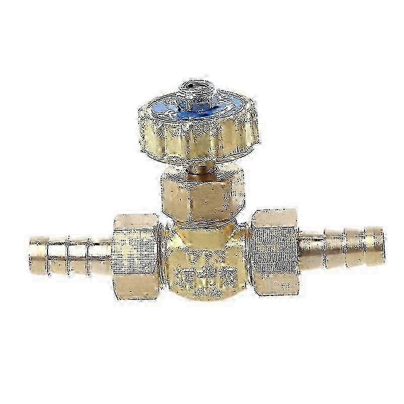Adjustable 8mm Needle Valve Compatible with Propane Gas, Brass Elbow Fitting