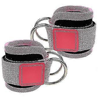 2pcs Foot Straps Ankle Straps Fitness Training Foot Straps Foot Pads Pink
