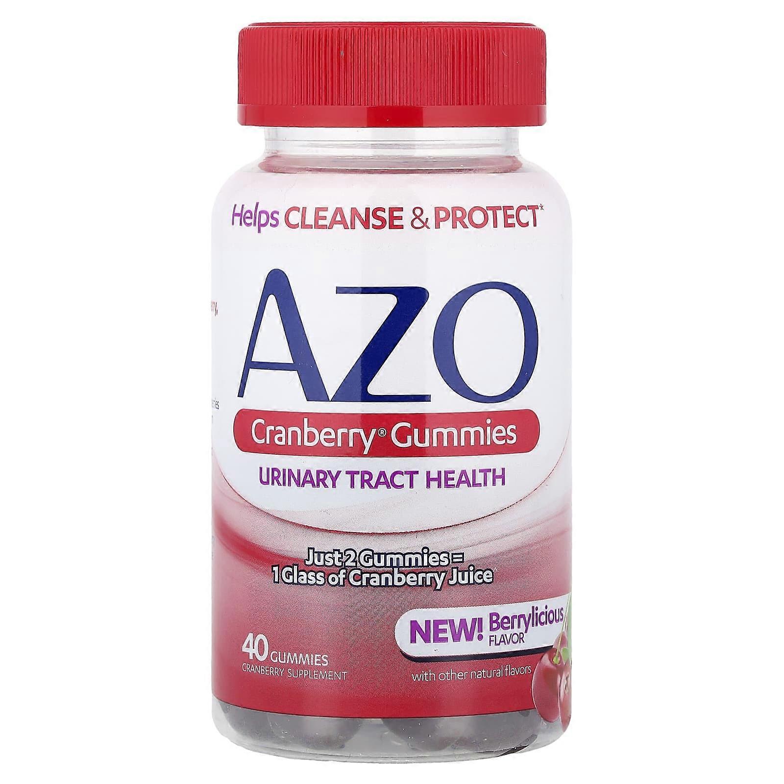 AZO, Cranberry® Gummies, Berrylicious, 40 Gummies (250 mg per Gummy), 2-Pack