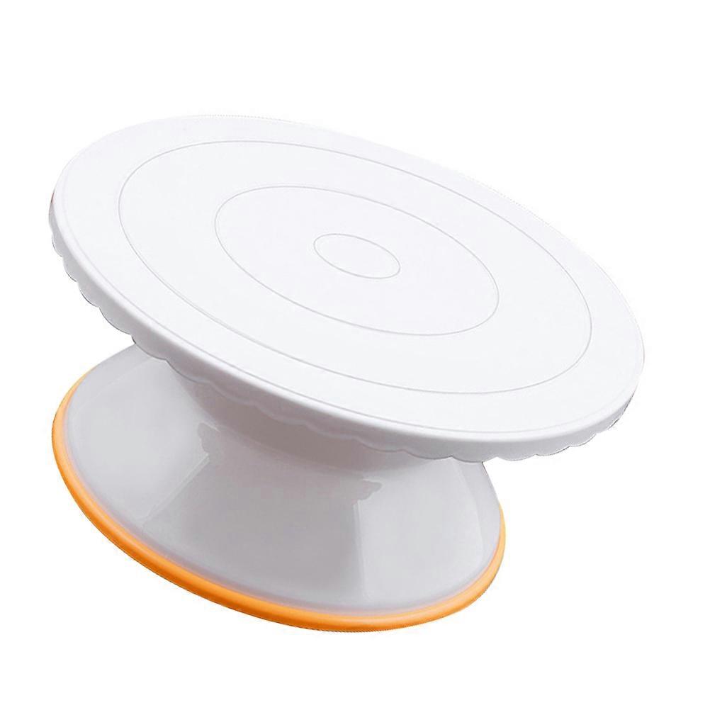 1pc Plastic Rotating Cake Turntable Platform Cake Making Stand Platform (White)