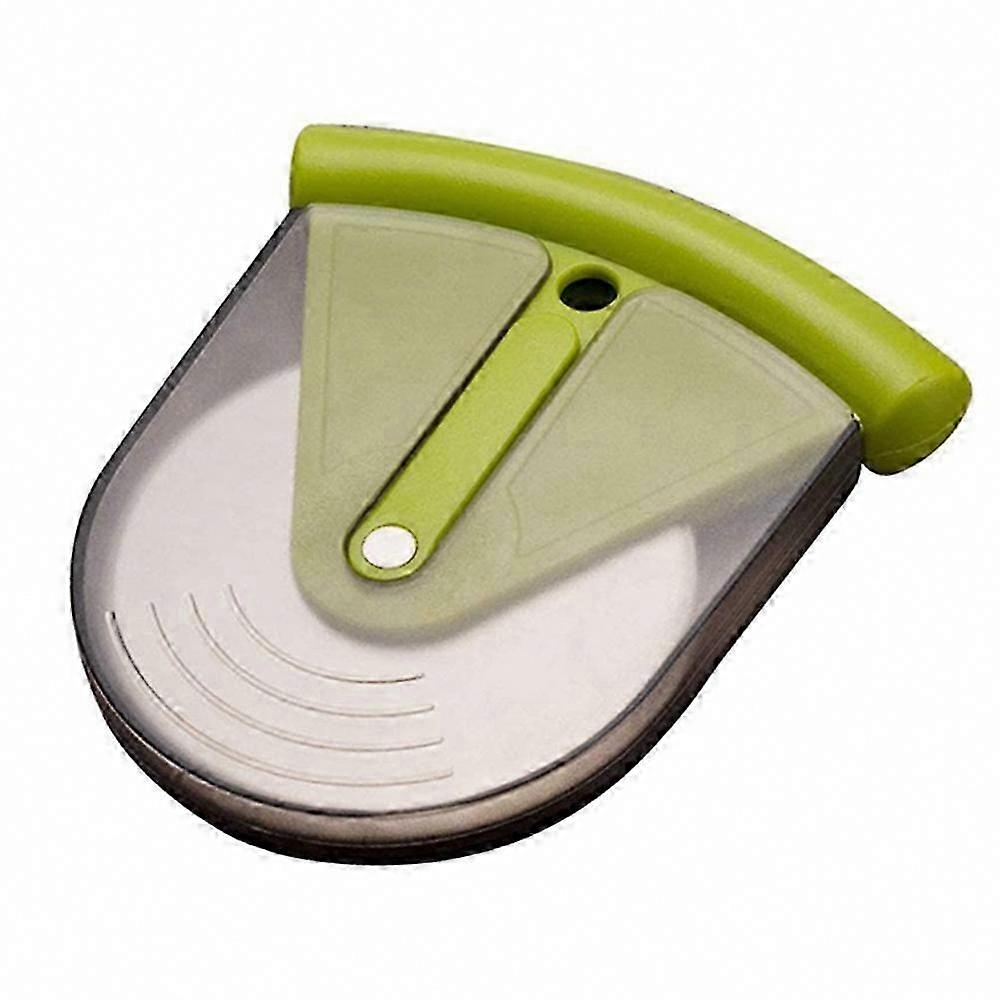Manual Rotating Cutting Disc with Secure Storage Shield & Non-Slip Handle, Space-Saving Tool for Quick Pie Slicing