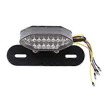 16-LED Motorcycle Quad ATV Tail Turn Signal Brake License Plate Integrated Light 12V Gray