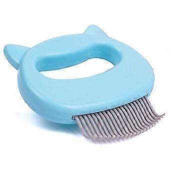 Peine de masaje para mascotas Cepillo de pelo suave Peine Herramienta de depilación (azul)