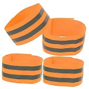 Reflective Running Bands 4pcs  Visibility Adjustable Straps for Night Running and Cycling