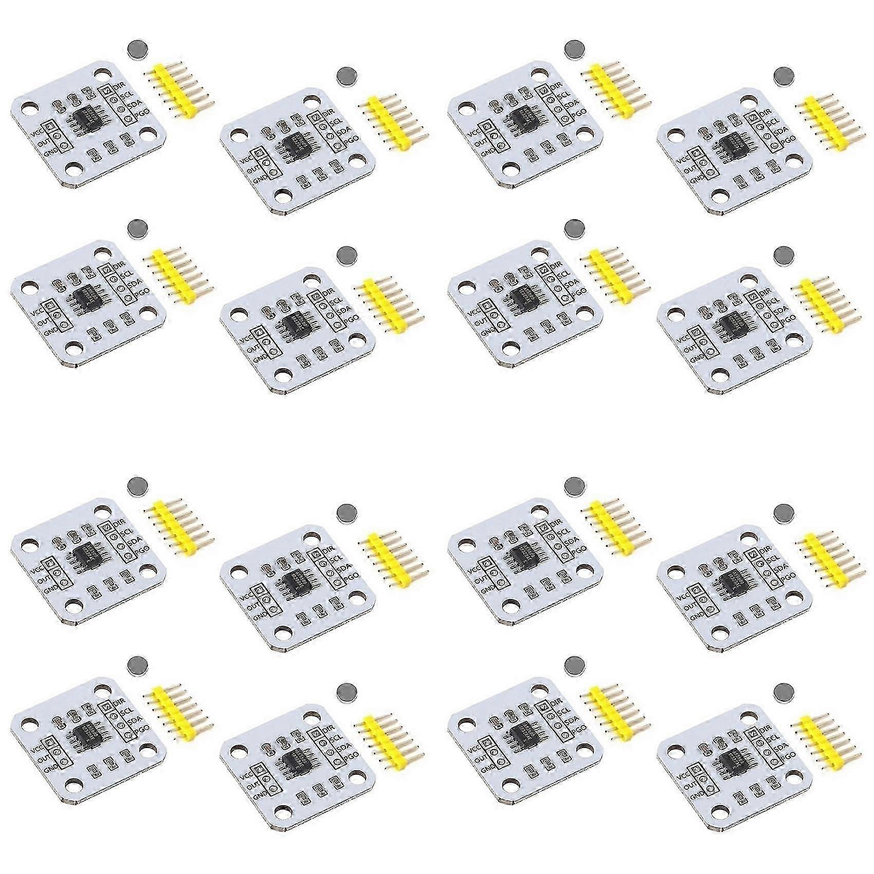 16Pcs AS5600 Magnetic Encoder Magnetic Induction Angle Measurement Sensor Module 12Bit High Precision
