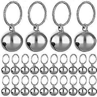 24pcs avec porte-clés, collier de chien cloches formation jingle cloche collier pendentif accessoires pour animaux de compagnie fête de festival