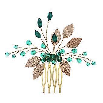 Wedding Leaves Hair Grzebień Panna Młoda Nakrycie głowy Crystal Hair Accessories Grzebień do włosów