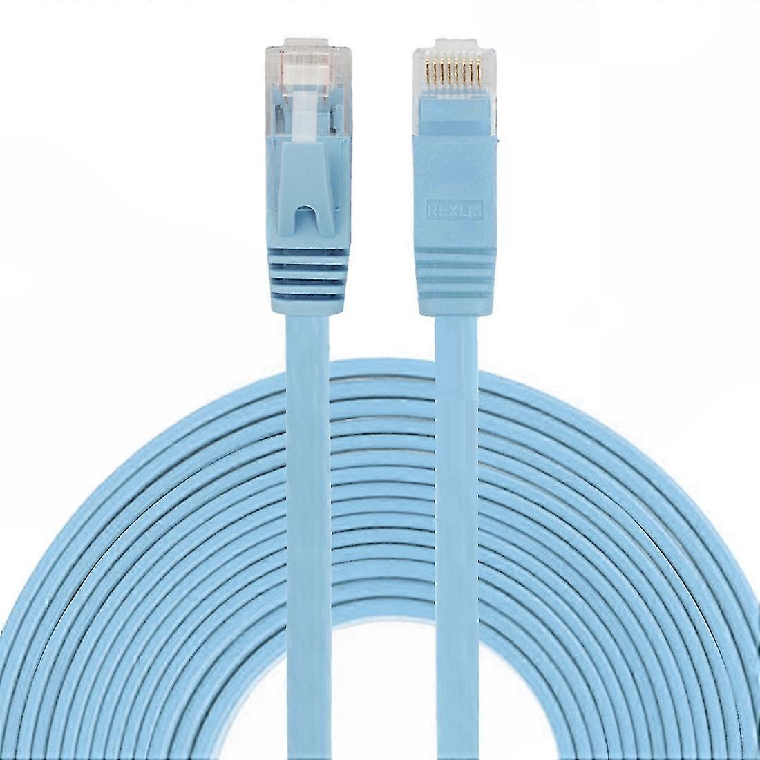 Ultra-Thin Flat 8m CAT6 RJ45 Ethernet LAN Cable, Network Patch Lead