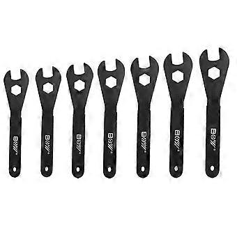 Llave de cono para buje de bicicleta, 7 piezas, para eje de rueda, pedal, herramienta de reparación, 13-19 mm, cabeza de bicicleta, cono abierto S