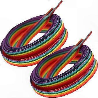 Rainbow Shoelaces compatible with Sneakers Casual Wear 2 Pairs Durable Laces 140CM Length Stylish Sports Footwear Accessory