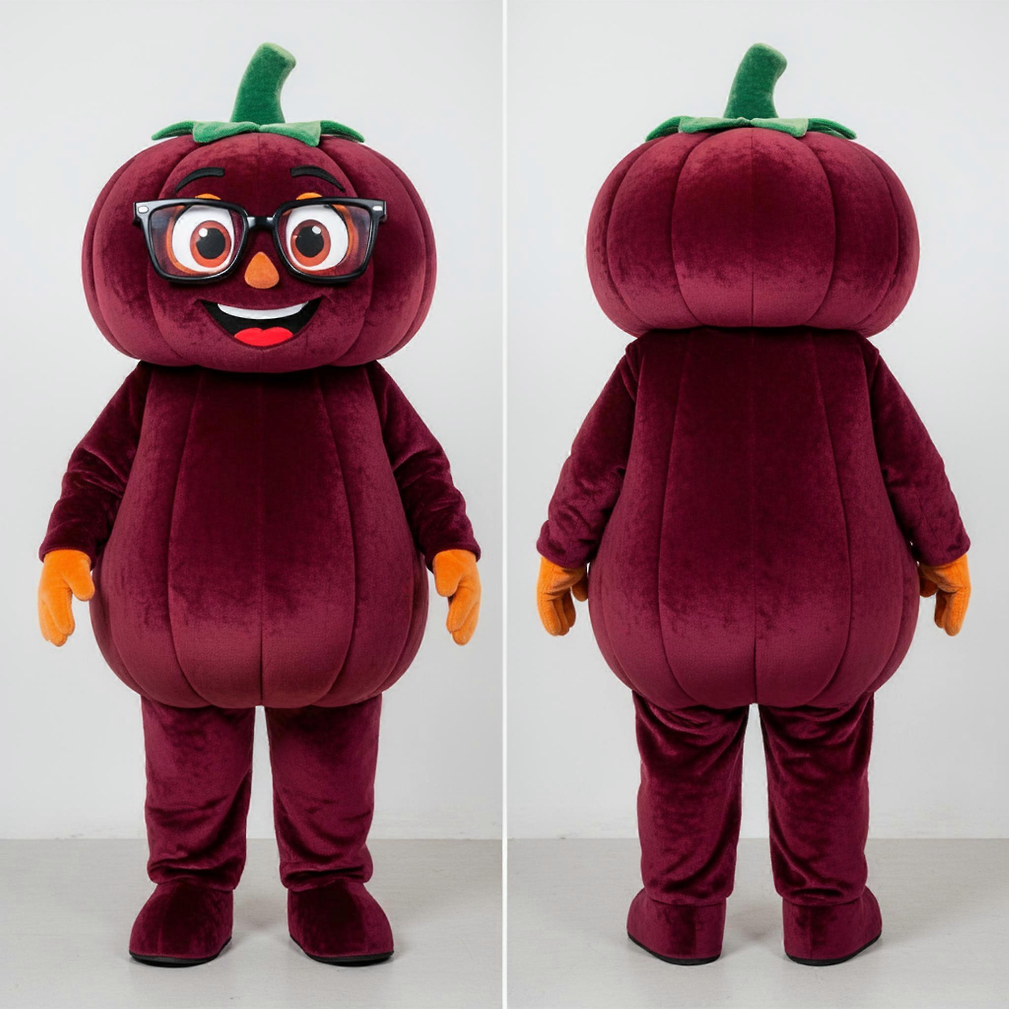 MASTICOT Maroon Rounded Pumpkin Mascot