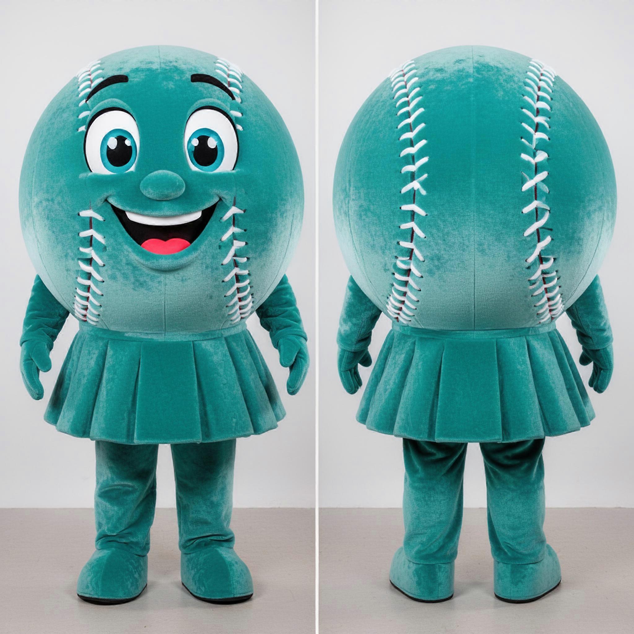 MASTICOT Teal Vibrant Baseball Ball Mascot