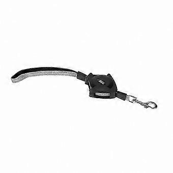 Secure Lock Control Retractable Dog Leash, Black, L, Portable Walking Lead
