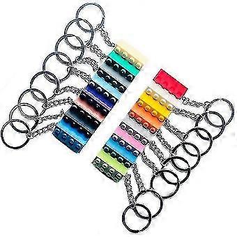 Building Block Key Chains Pack of 16, Colorful Plastic Key Rings for Home & Office