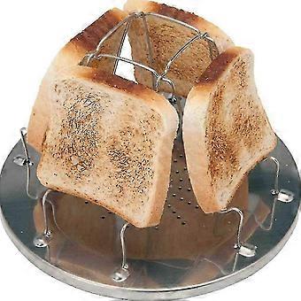 4-Slice Folding Camping Toaster – Portable Stainless Steel for Outdoor Backpacking, Compatible with Propane Stoves