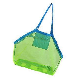 2Pcs Mesh Beach Bag with Quick Sand Drain Design and Heavy Duty Handles for Shell Collecting