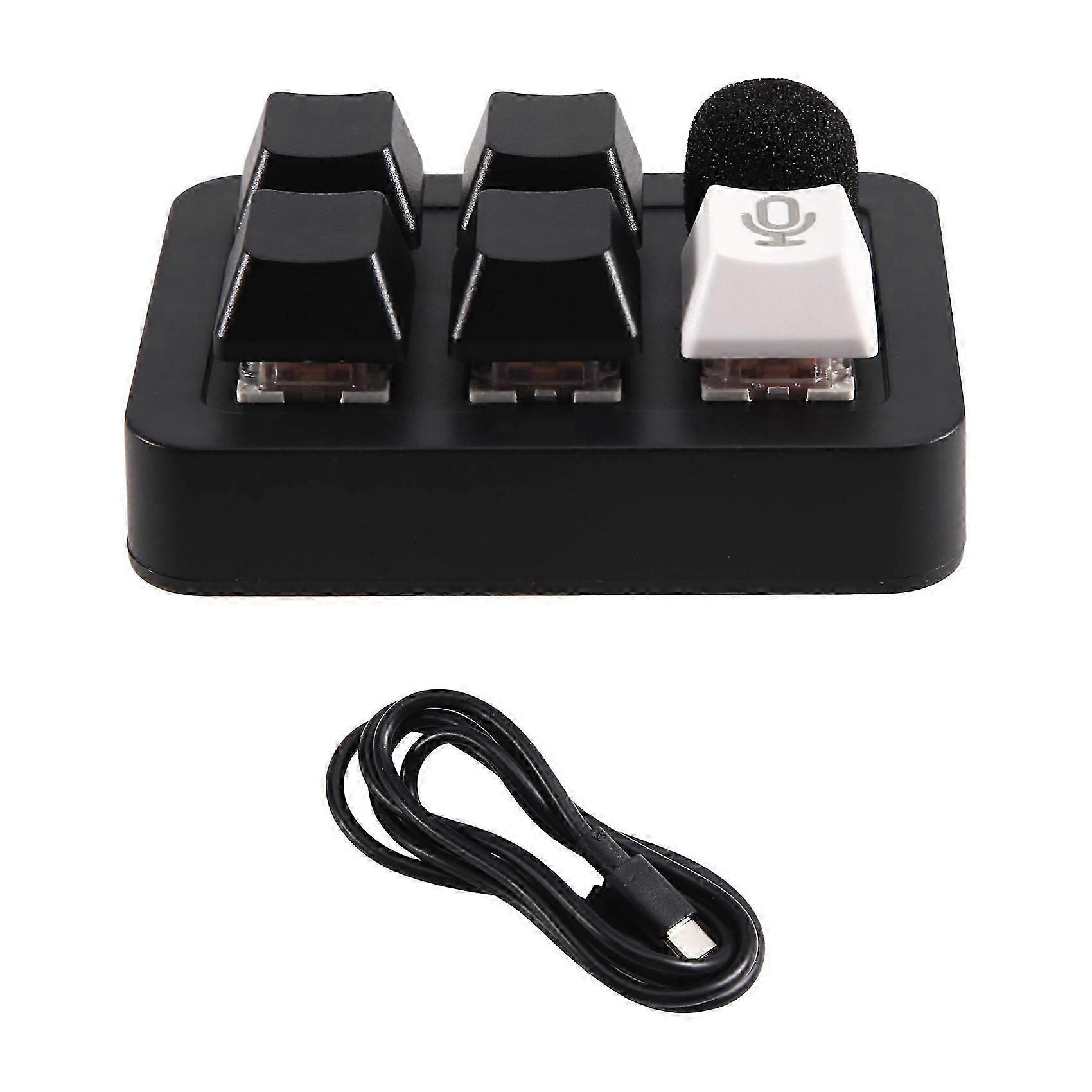 5-Key USB Voice Input Keypad Wireless Microphone Customizable Vibecoding for Codex Claude for Work with 2.4G Receiver-SFYGV