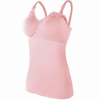 Long Plus-Size Maternity Nursing Tank Top with Built-In Nursing Bra and Postpartum Support No Separate Bra Needed