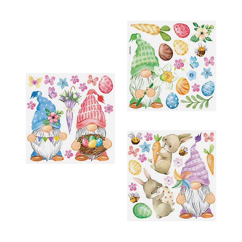 Easter Sticker Gnome Pattern Design for Home Decor 3Pcs Easter Stickers