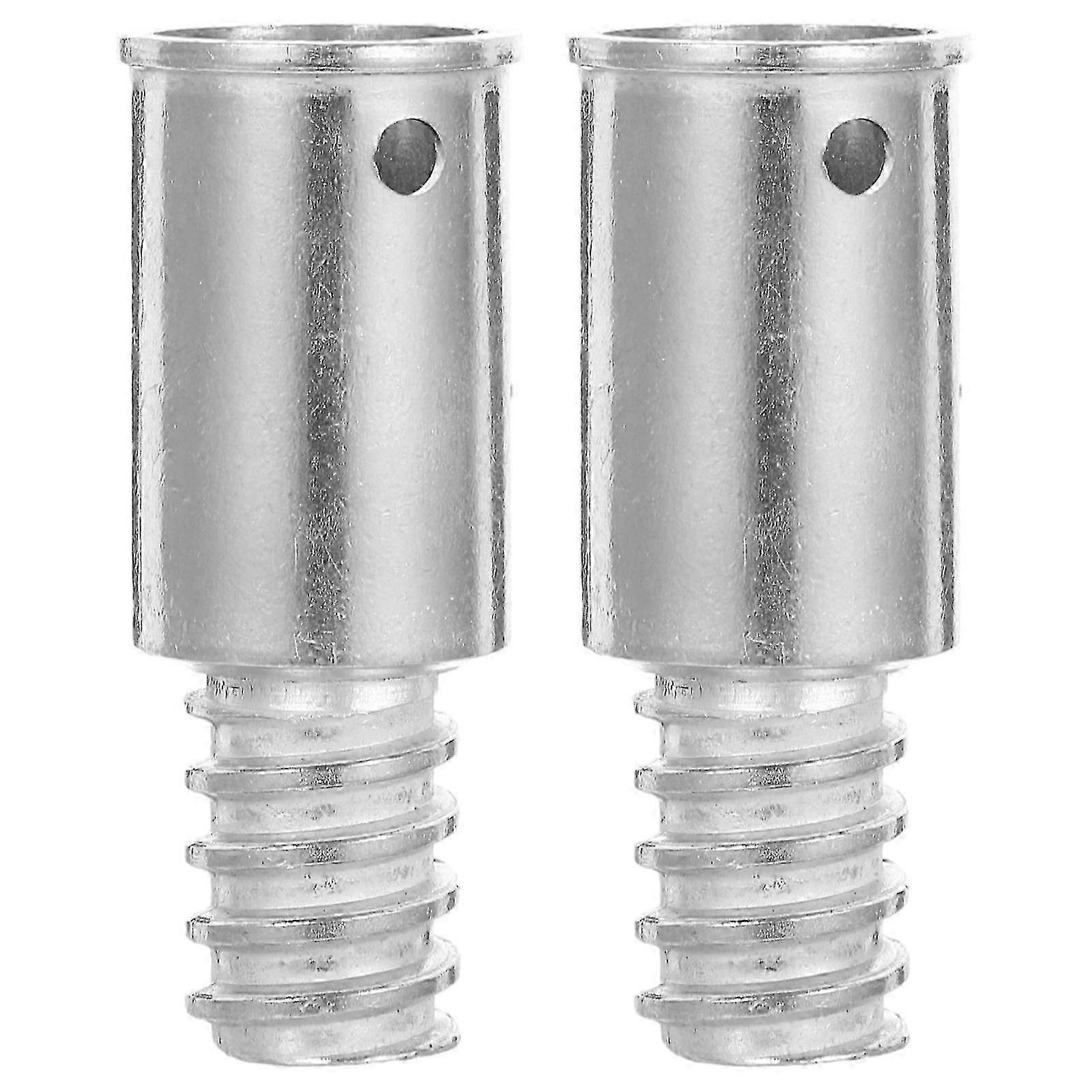 2pcs Threaded Tip Replacement Metal Threaded Tip Repair Mop Pole 22MM Handle Tip American Type