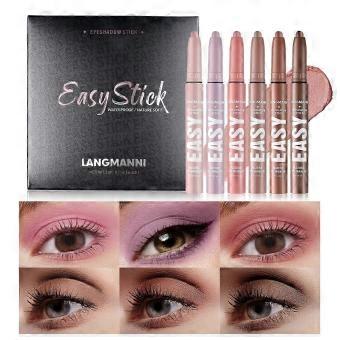 6 PCS flerfärgad ögonskugga penna, krämig långvarig ögonmakeup kit, naturliga och skimrande nyanser konturpinne, gåvor för kvinnor