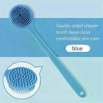 Silicone Back Scrubber Bath Brush - Long Handle Shower Body Cleaner for Men and Women - Soft Bathroom Accessory